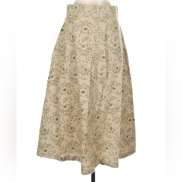 Ralph Lauren RRL Floral Print Linen Midi Skirt Full Vintage Floral A Line Knee 2 - Picture 6 of 11